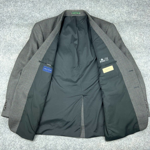 Ralph Lauren Blazer Mens 44R Gray Houndstooth Wool Sport Coat LRL VTG Canada - Picture 6 of 15